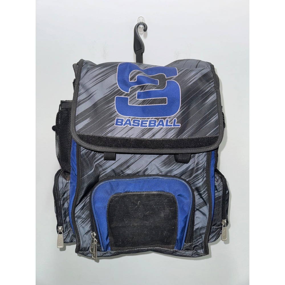 Boombah Baseball Bat Bag‎ Backpack Grey Blue Graphic Personalized Bolen 11